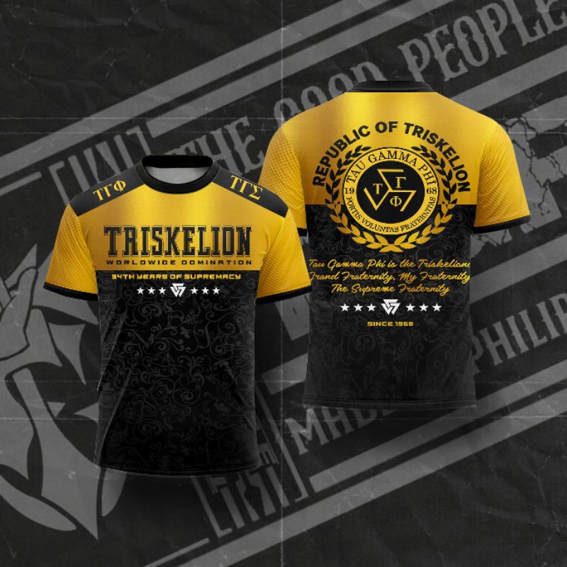 TRISKELION / TAU GAMMA PHI FRATSHIRT (BLACK OVER GOLD 54TH) | Shopee ...