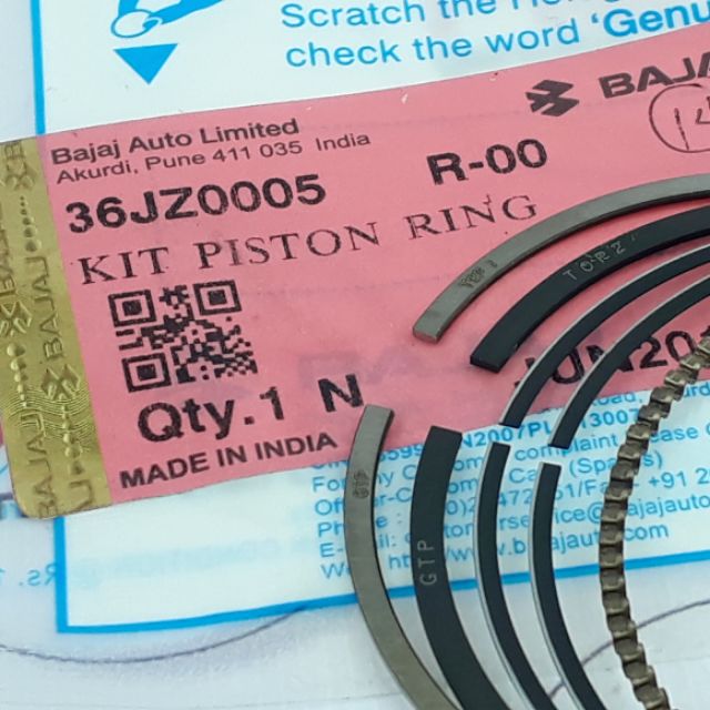 Piston Ring Kit Standard BOXER / CT150 Bajaj Genuine Parts 36JZ0005 (14 ...