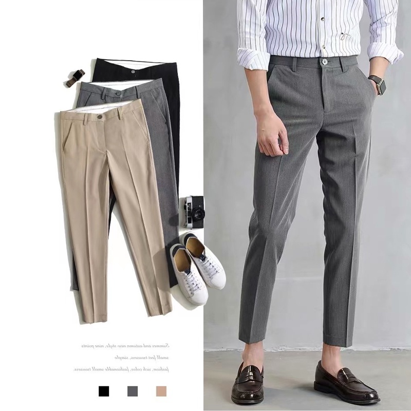 5 Colors Men's Cropped Pants Suit Pants Korean Fashion Casual Pants
