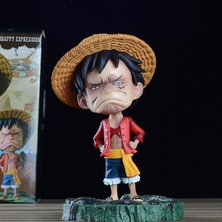 One Piece Hand-made Luffy Gk Infância Nariz Picking Areia Escultura Luffy Q  Hand-made Decoração Car Chassis Presente Escultura Modelo