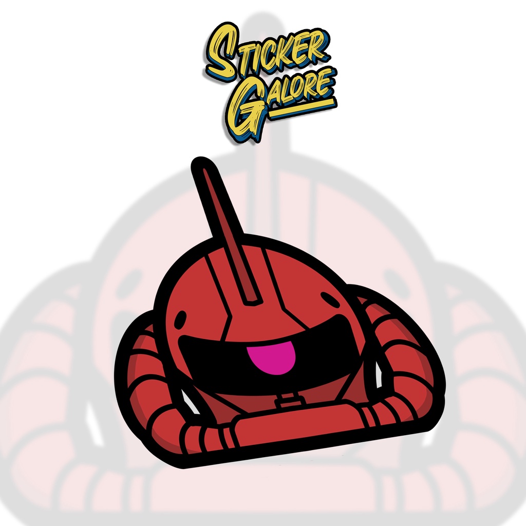 BIG SIZE GUNDAM RED ZAKU PEEKER STICKERS FOR AQUAFLASK Vinyl Laminated ...
