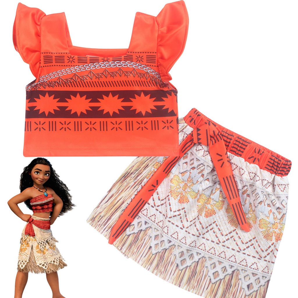 Toddler Baby Girl Kid Moana Cosplay Costume Polynesian Fancy Dress ...