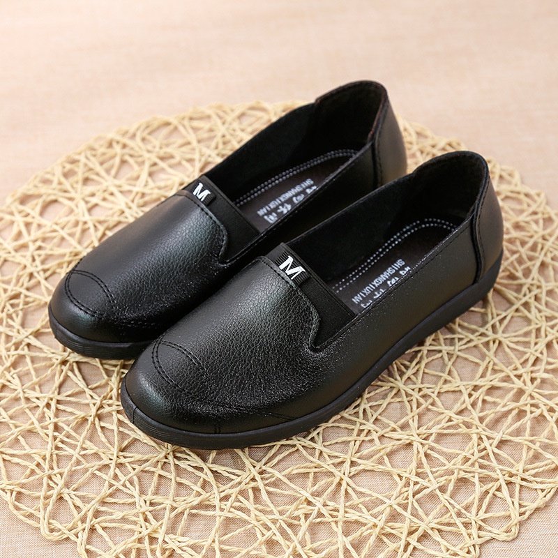 Kasut Sarung Formal Wanita Ladies Pu Leather Official Black Shoes