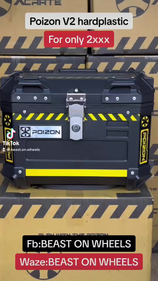 SMOK 45L POIZON V3 DUAL LOCK METAL PLATE HARD PLASTIC TOP BOX TOPBOX ...