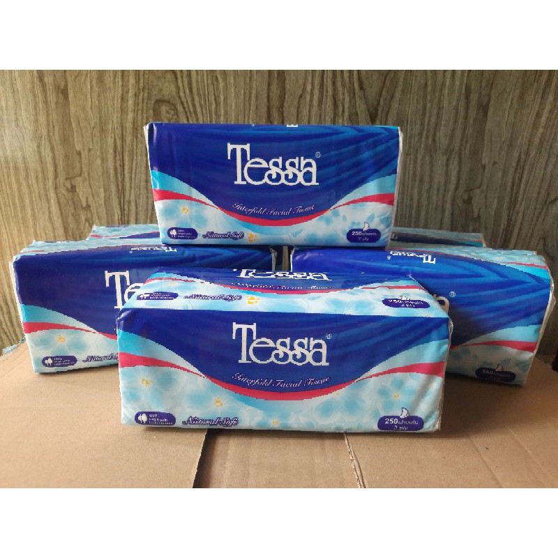 Tessa tissue 250 sheets facial tissue 2 ply | Shopee Philippines