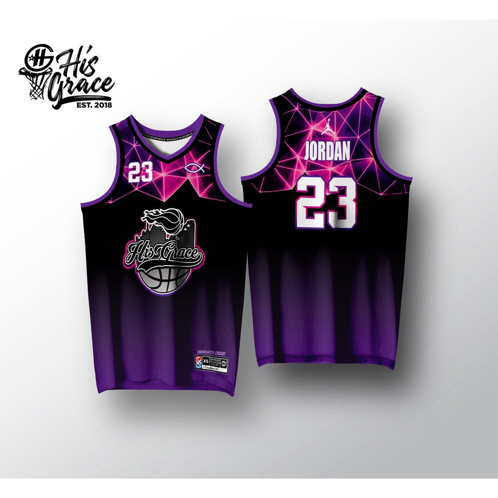 HISGRACE BASKETBALL JERSEY PURPLE BLACK | Shopee Philippines