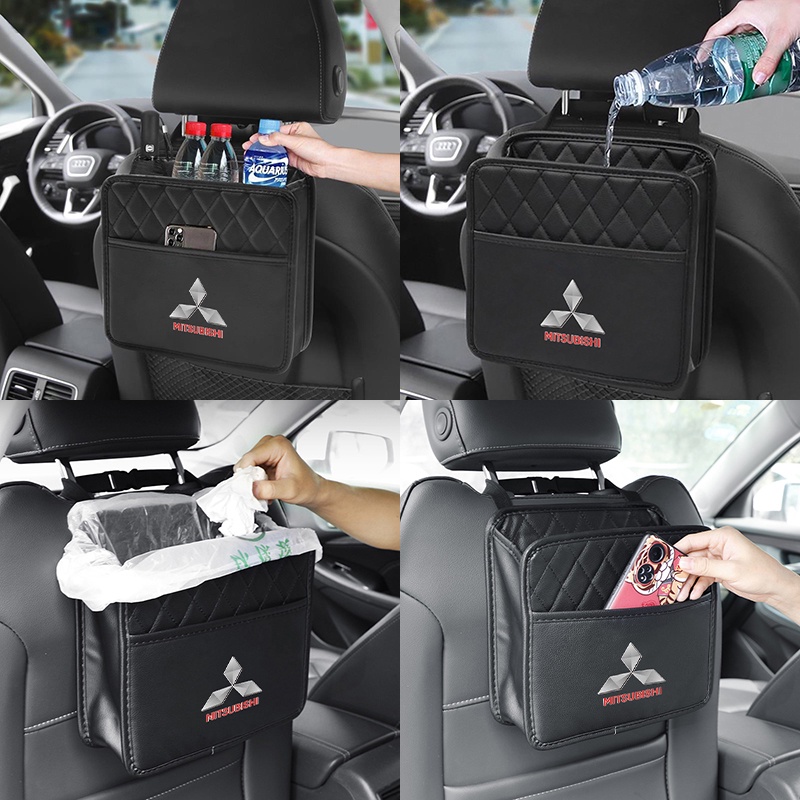 Car Organizer Back Seat Storage Bag Car Trash Can Hanging Car Rear Seat Storage Bag for Mitsubishi