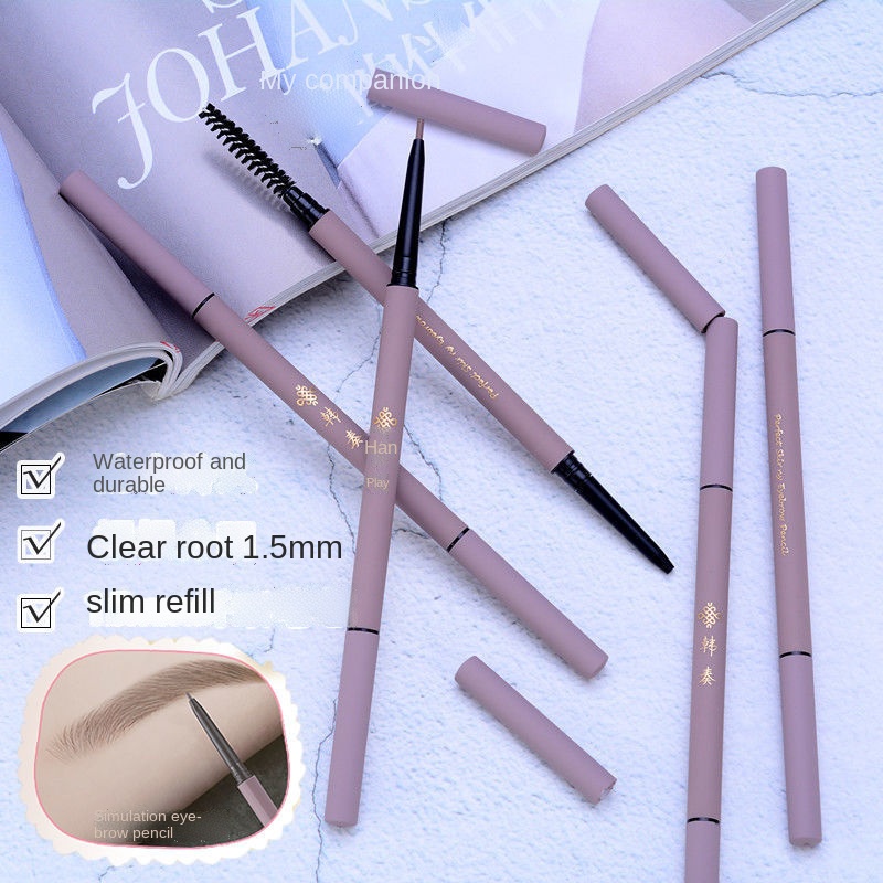 Double-Headed Thin-Headed Ultra-Fine Eyebrow Writing Brush for ...