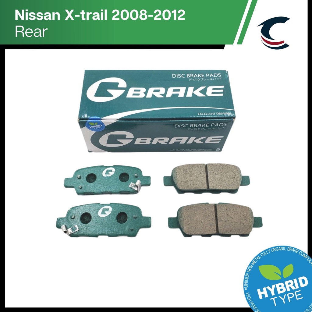 Gbrake Brake Pads Disc Pad REAR Nissan Xtrail 20082012, Juke 2012 (GRA0654K) Shopee