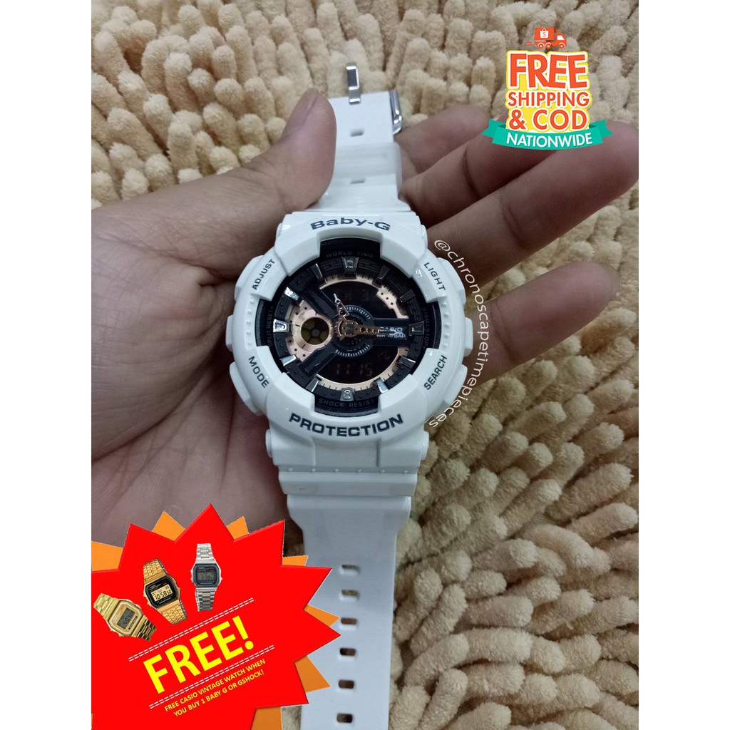 CASIO BABY G OEM BA110 AUTOLIGHT JAPAN GLOSSY BLACK ROSEGOLD Shopee