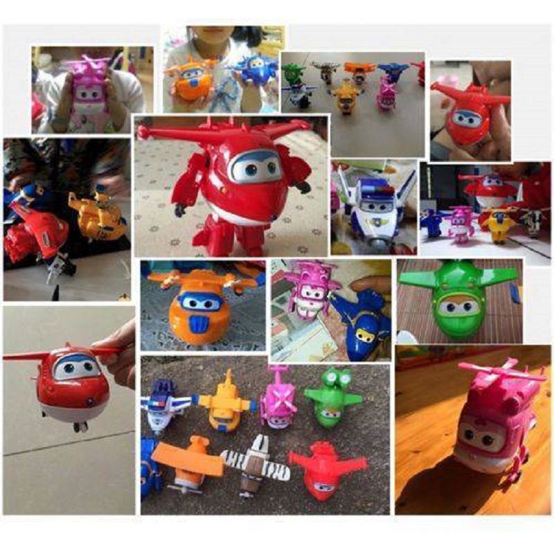 Super Collectible 8pcs Wings Mini Planes Toys Including Figures Robot ...
