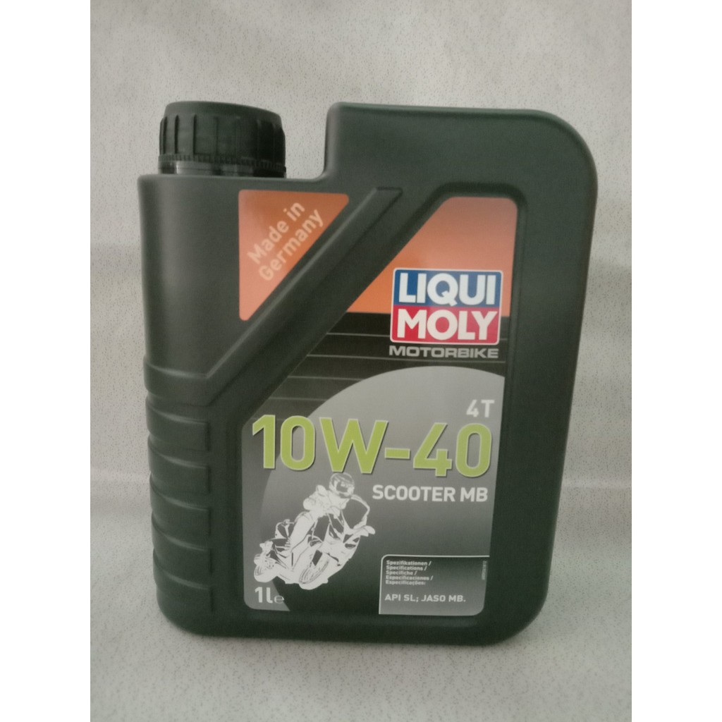 Liqui Moly Motorbike Scooter 4-Stroke SL/JASO MB 10W40 Synthetic Motorcycle  Engine Oil (1 Liter)