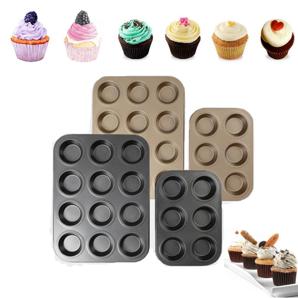 madaling hawakan∈6/12 Cups Square Cupcake Pan Muffin Tray Cupcake Mold Muffin Pan Carbon Steel