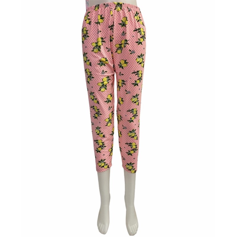 pink lemon comfy sleepwear cropped pajama leggings free size