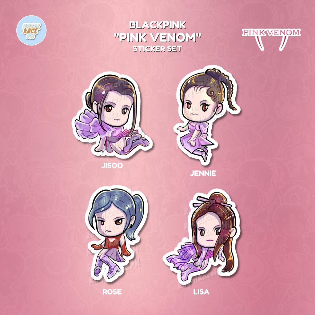 BLACKPINK Pink Venom Sticker Set BORN PINK ( K-POP matte / glitter ...