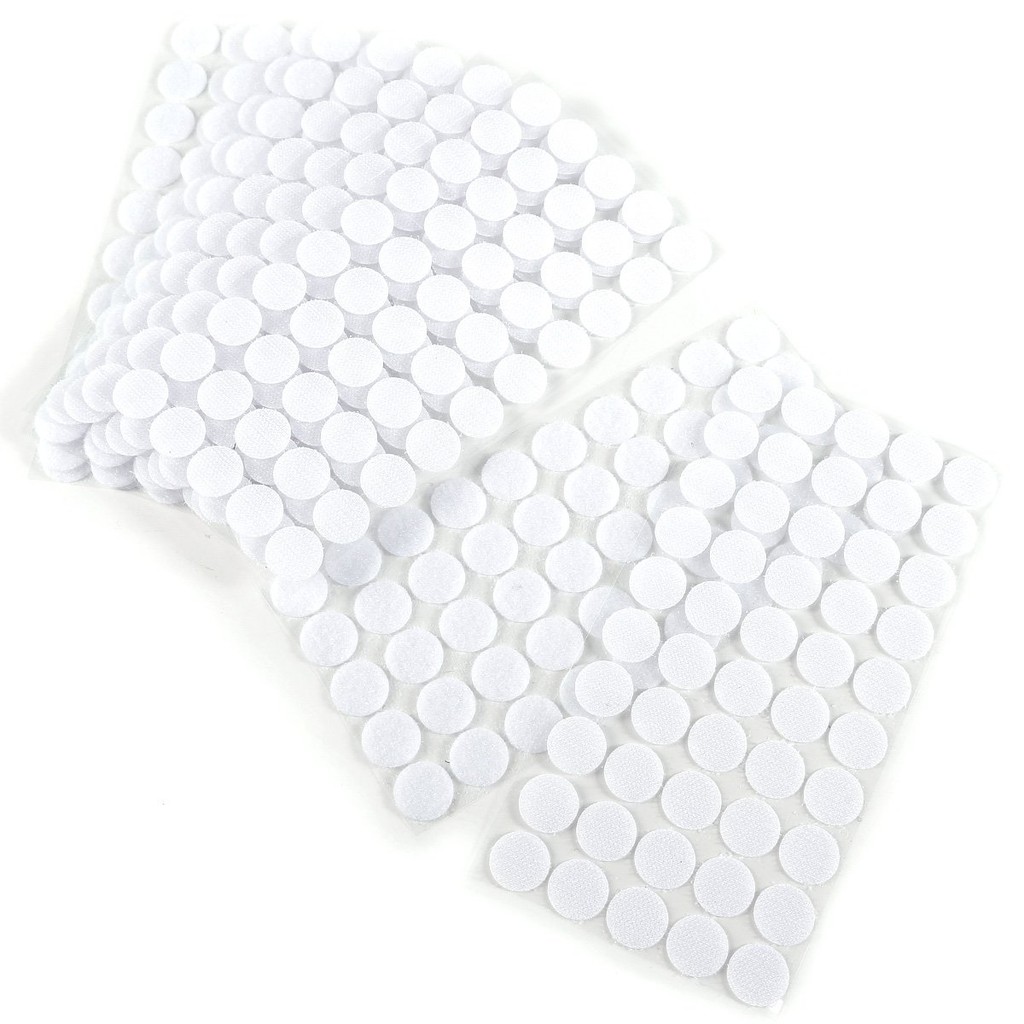 Velcro dots Transparent 500pcs 250pairs 20mm Diameter Sticky Back Hook loop  Self Adhesive Thin Clear Dots Transparent