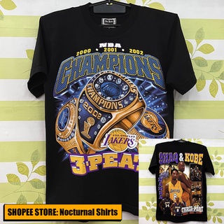 2000/01/02 Los Angeles Lakers 3-Peat NBA Champions T Shirt Size Large