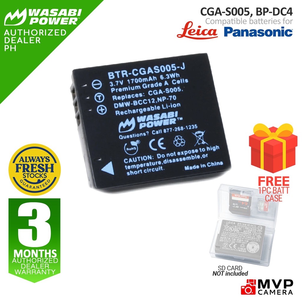 Wasabi Power LUMIX CGAS005 CGA-S005 DMW-BCC12 LEICA BP-DC4 Battery and ...