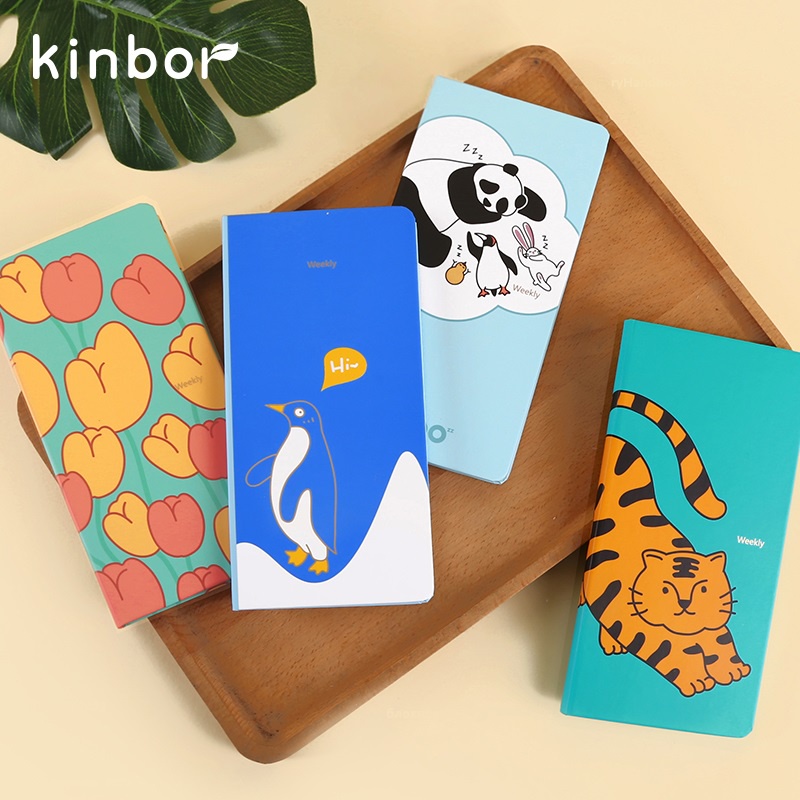 Kinbor Agenda 2022 Plan Book Portable Grid Notebook Kawaii Hard Surface ...