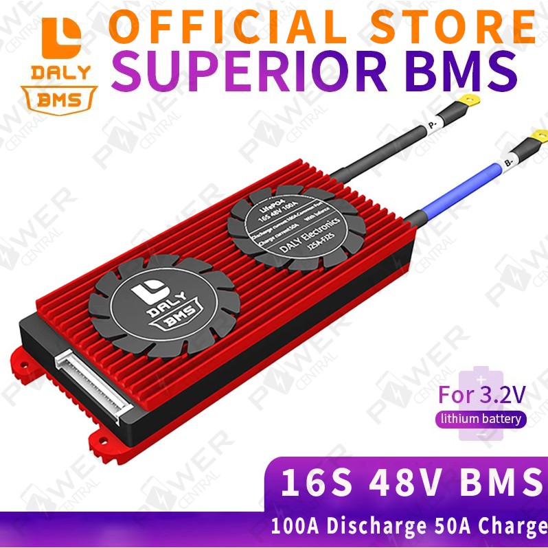 Power Central lifepo4 BMS 12v 24v 36v 48v 30a 60a 100a 4s 8s 12s 16s 3 ...