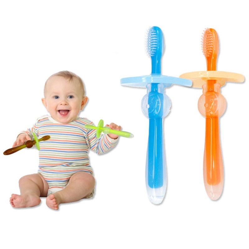 ED shop Baby soft toothbrush silicone chewable rubber teeth teether