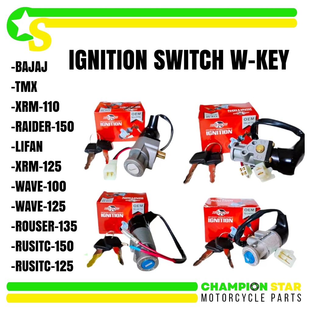 MOTORCYCLE PARTS IGNITION SWITCH OEM QUALITY W/ KEY FOR WAVE100,LIFAN