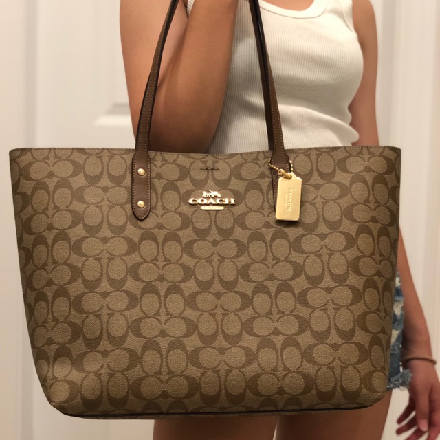 Coach neverfull style classic “c” print with prada logo