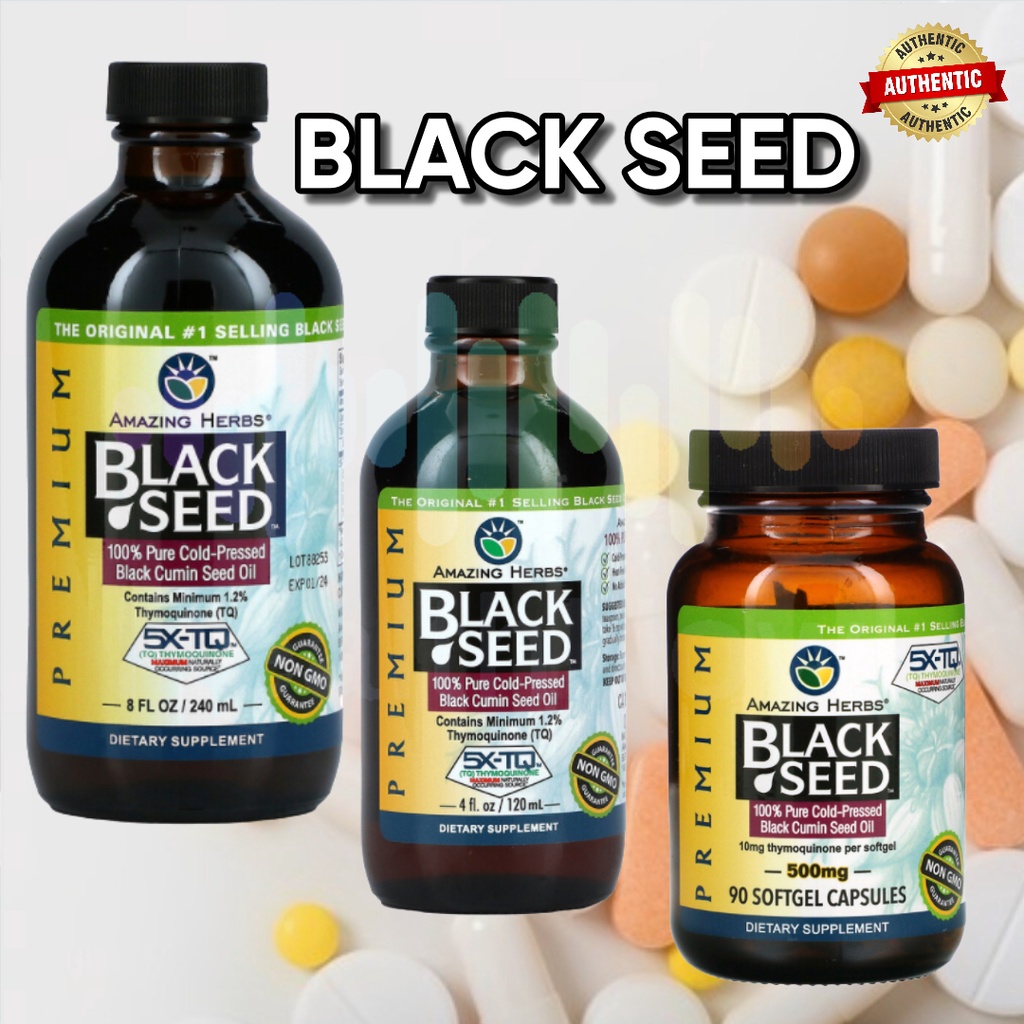 Black Seed 100 Pure ColdPressed Black Cumin Seed OIl & Softgels, 4