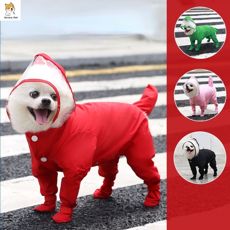Waterproof Dog Raincoat for Big Dogs Bring Rain Boots Puppy Hoodie Cat