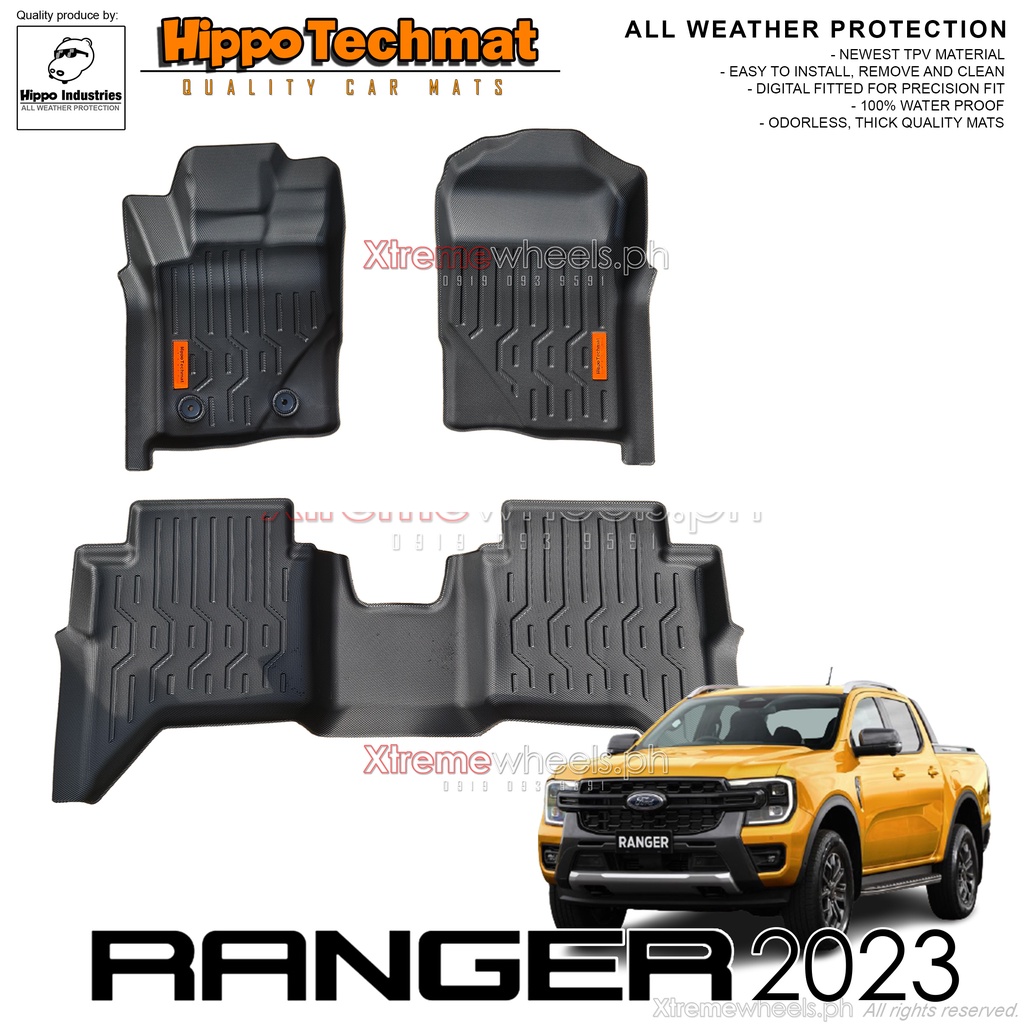 Ford Ranger 20232024 V2 Thailand Made Hippo Techmat Deep Dish Matting