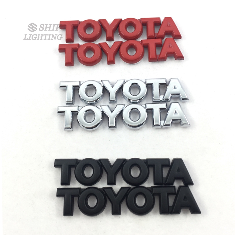 2 x Metal TOYOTA Letter Logo Car Auto Rear Side Emblem Badge Sticker ...