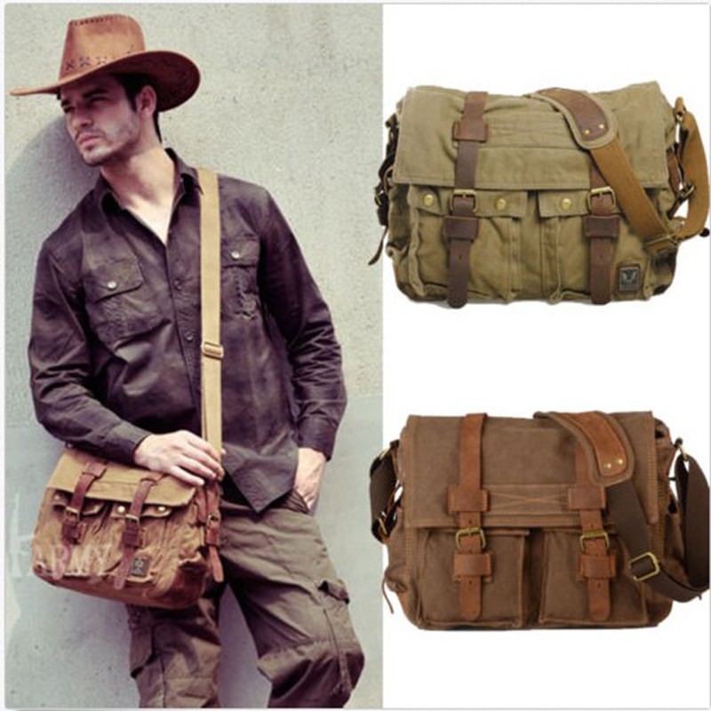 Canvas Leather Men Messenger Bags I AM LEGEND Will Smith Big Satchel