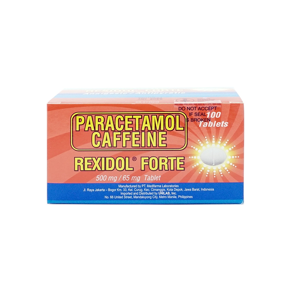 Rexidol Forte Paracetamol Caffeine 500/65mg Tab (10 pcs/pack) Shopee