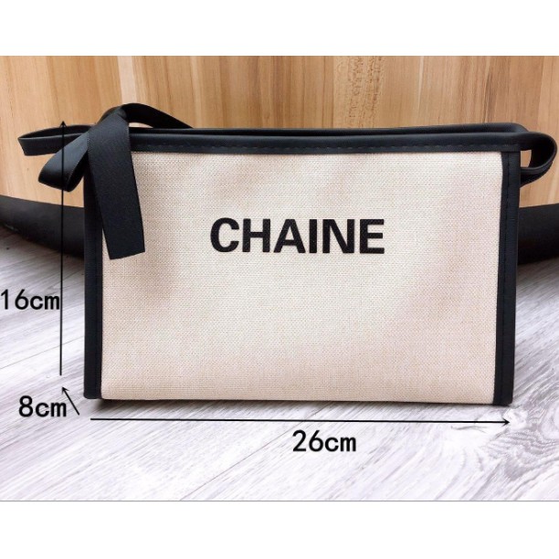 COD Heavy Duty Chanel Cotton and linen Cosmetic bag Storage bag With
