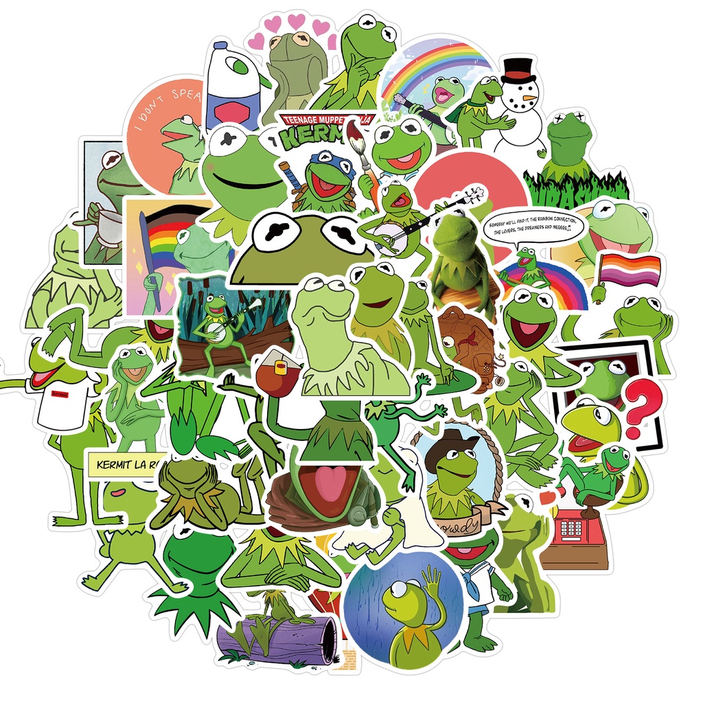 10/50pcs Cartoon Kermit Frogs Meme Stickers Laptop Suitcase Skateboard ...