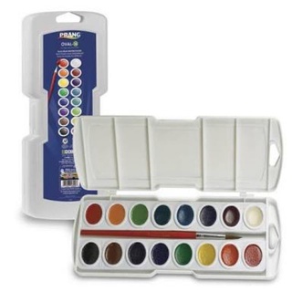 Prang Watercolor Refills - Oval, pkg of 12 Assorted colors, Half Pans