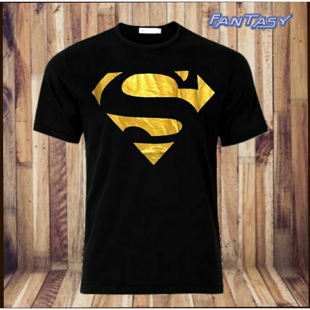 Superman t shirt shop black and gold