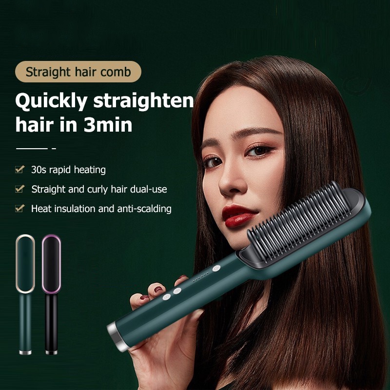 WXD Straightener Hair brush iron Multifunctional electric heating comb hair straightening hair curle Shopee Philippines