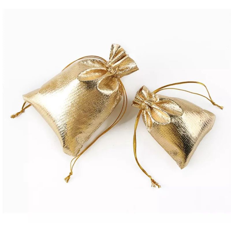 Gold Metallic Foil Drawstring Pouch | Shopee Philippines