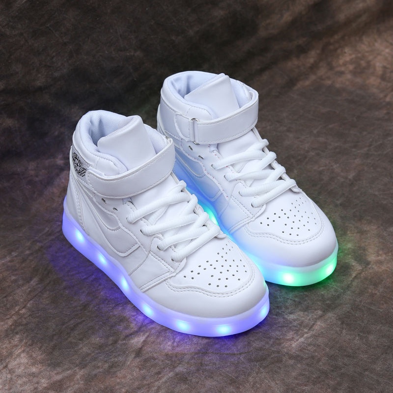 Rechargeable Colorful Luminous Shoes Children S Middle And Big Leisure