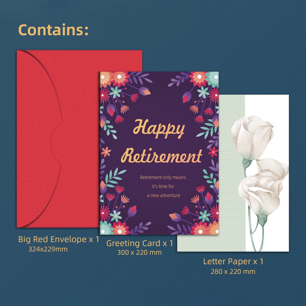 Retirement Gift Super Big Size A4 Greeting Card With Envelope | Shopee ...