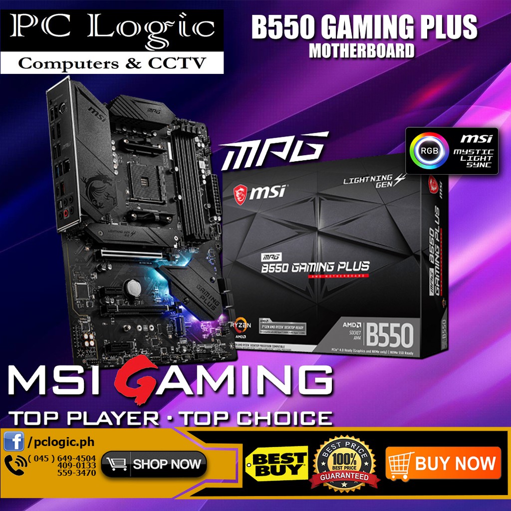 MSI MPG B550 GAMING PLUS MOTHERBOARD Shopee Philippines
