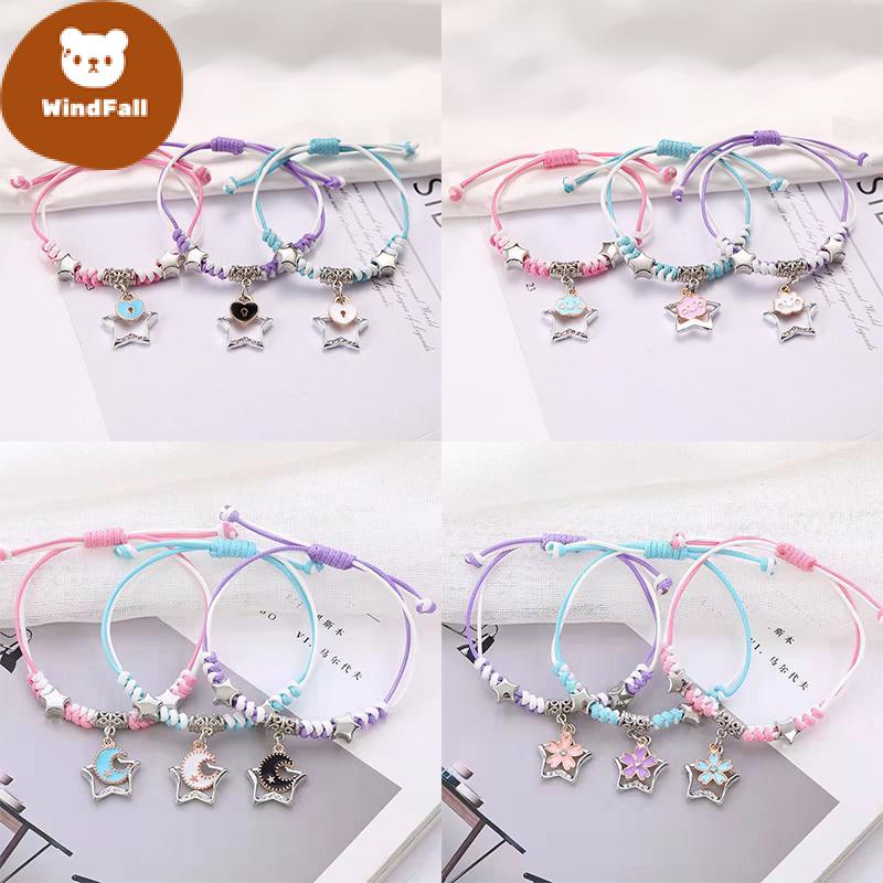 Luminous Lucky Charm Handmade Moon Flower Couple Friendship Bracelet ...