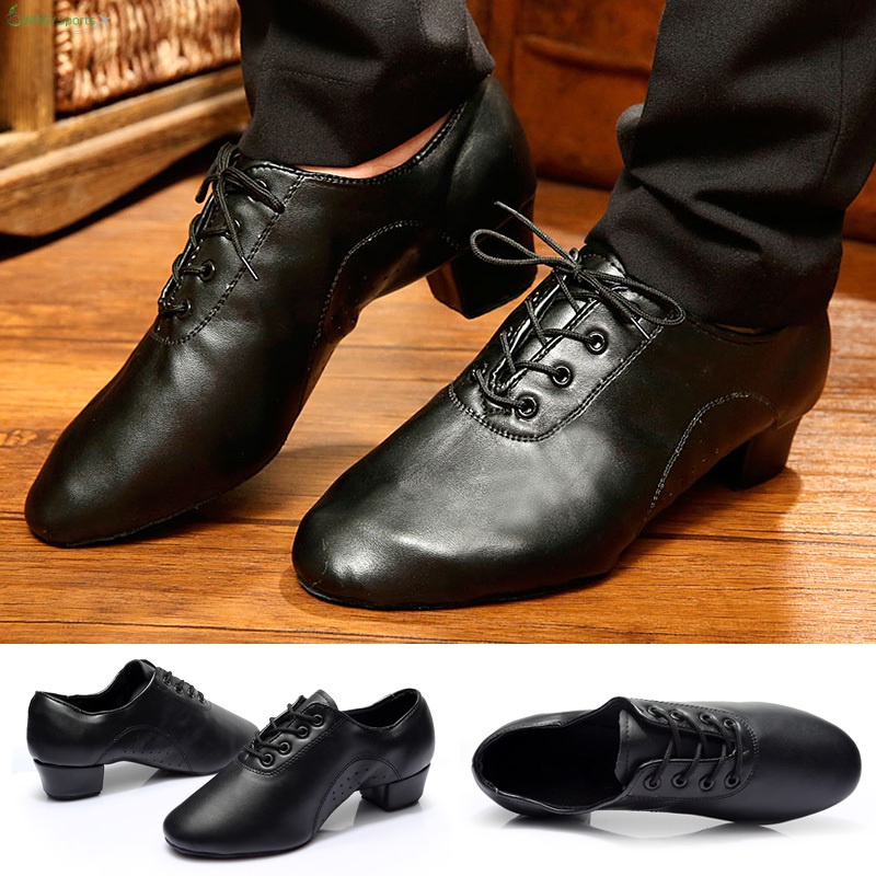 KCDANCE Men's Black Leatherette 4cm Heels Ballroom Dance Shoes Modern Dance Shoes