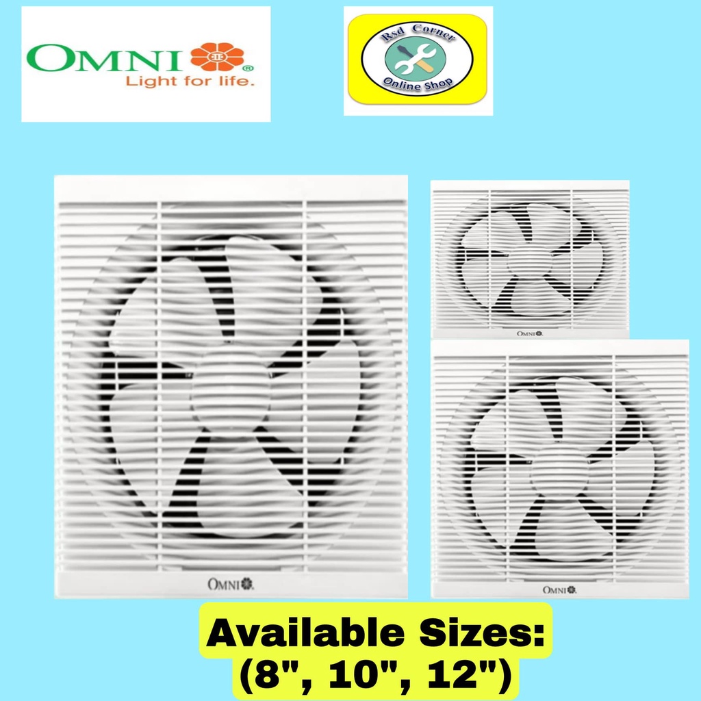 OMNI Wall Mounted Exhaust Fan XFW2008", XFW25010", XFW30012