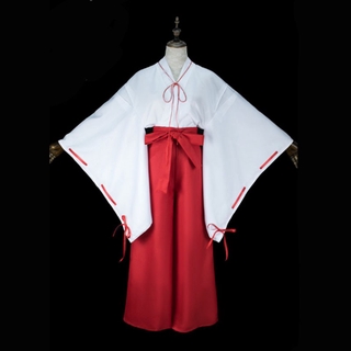 Anime Inuyasha Cosplay Kimono Costume Higurashi Kagome Coat Dress Long ...