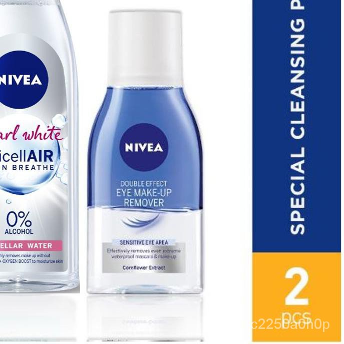 Nivea MicellAIR Pearl White 200ml + Double Effect Eye Makeup Remover