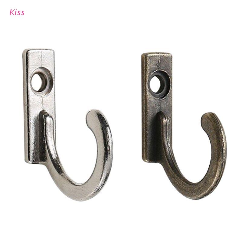 kiss 10 Pcs Storage Rack Single Prong Hook Bronze Silver for Coats Hats