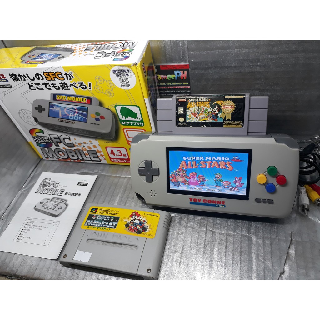 Rare! Toy Conne Super FC Mobile w/ Mario AllStar and Mario Kart Game