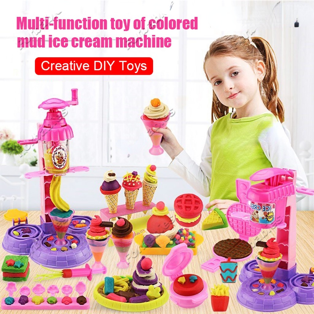 Ice Cream Toy Play House Ice Cream Making Toy Colored Plasticine Mold